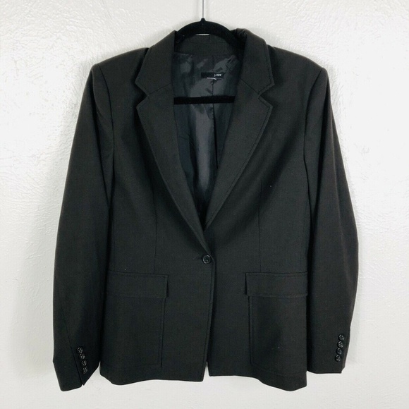 J Crew Blazer Brown 1 Button Lined Work Career - Picture 1 of 5
